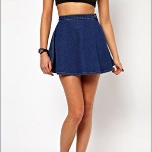 AMERICAN APPAREL Denim Circle Skirt in Dark Blue